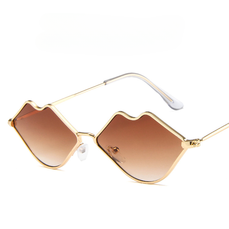 Wholesale PC Small Frame Metal Lips Sunglasses